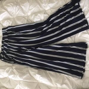 Navy striped pants
